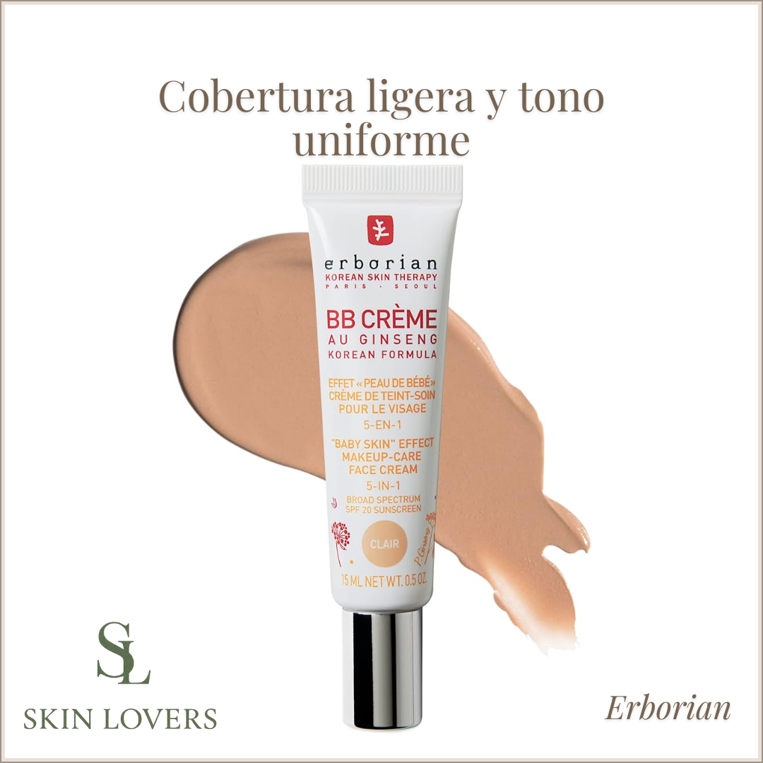 BB CREAM "BABY SKIN" EFFECT MAKE-UP CARE FACE CREAM 5-IN-1 (CLAIR) - ERBORIAN