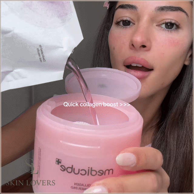 PDRN PINK COLLAGEN TONING GEL TONER PAD 70 UNIDADES -MEDICUBE-