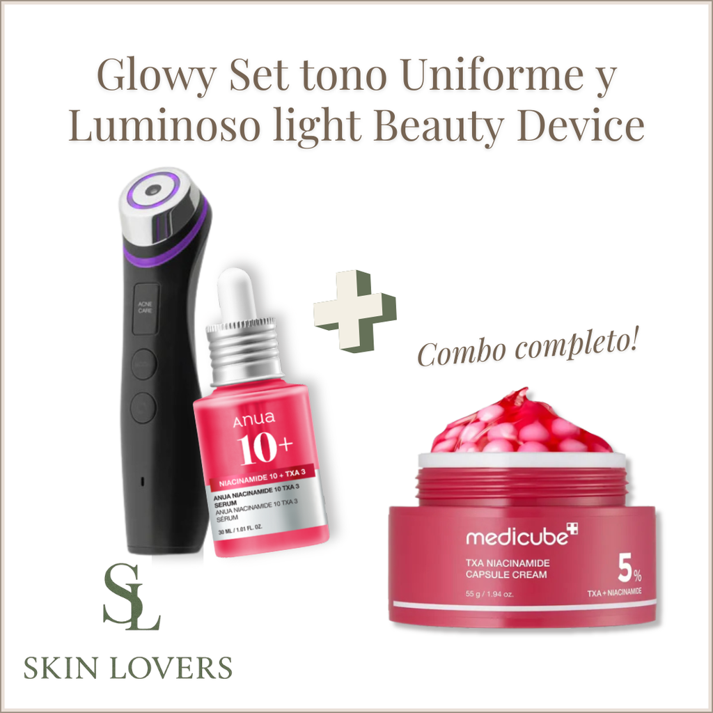 GLOWY SET:  TONO UNIFORME Y LUMINOSO LIGHT BEAUTY DEVICE - KITS SKIN LOVERS
