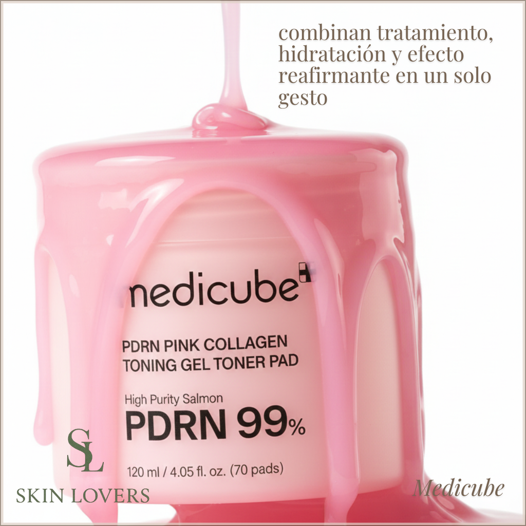 PDRN PINK COLLAGEN TONING GEL TONER PAD 70 UNIDADES -MEDICUBE-