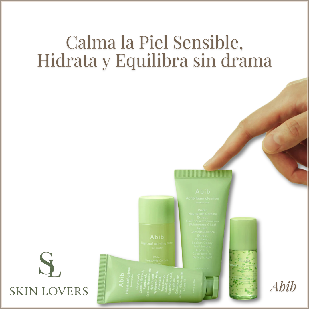 ABIB HEARTLEAF CALMING TRIAL KIT(HEARTLEAF FOAM 30ML + CALMING TONER 30ML + TECA CAPSULE SERUM 15ML + CRÈME 20ML) - ABIB