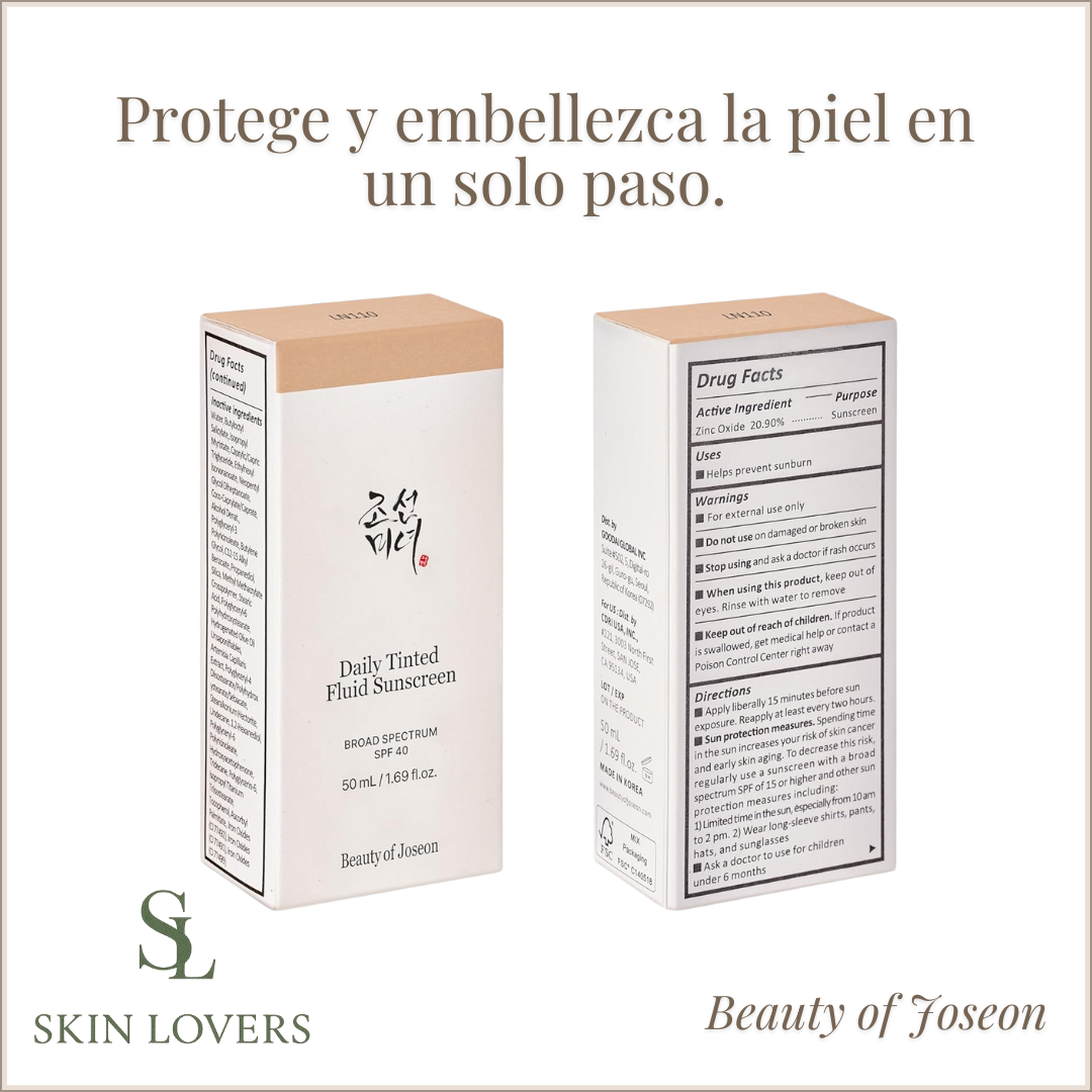 DAILY TINTED FLUID SUNSCREEN BROAD SPECTRUM SPF 40 50ML - BEAUTY OF JOSEON