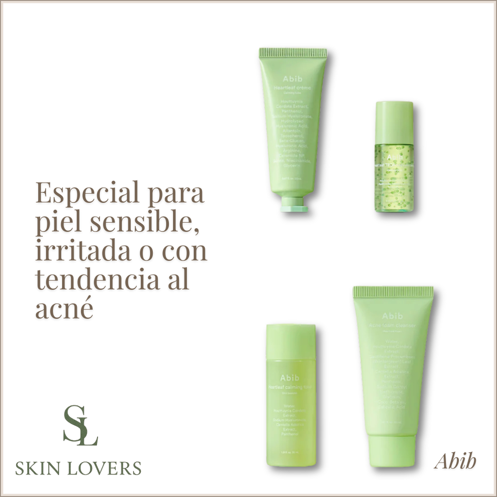 ABIB HEARTLEAF CALMING TRIAL KIT(HEARTLEAF FOAM 30ML + CALMING TONER 30ML + TECA CAPSULE SERUM 15ML + CRÈME 20ML) - ABIB