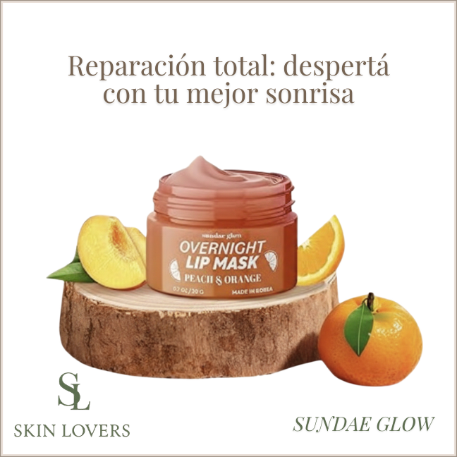 OVERNIGHT LIP MASK MOSTURIZING, PLUMPING, REVITALIZING PEACH & ORANGE 20 GR - SUNDAE GLOW