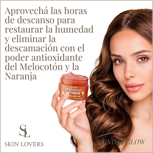 OVERNIGHT LIP MASK MOSTURIZING, PLUMPING, REVITALIZING PEACH & ORANGE 20 GR - SUNDAE GLOW
