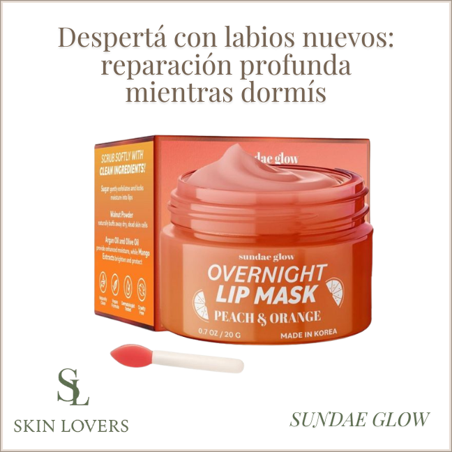 OVERNIGHT LIP MASK MOSTURIZING, PLUMPING, REVITALIZING PEACH & ORANGE 20 GR - SUNDAE GLOW