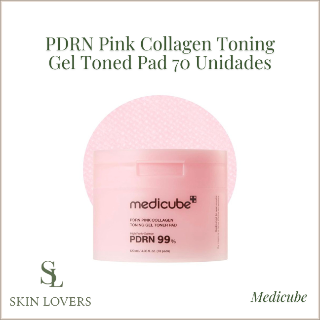 PDRN PINK COLLAGEN TONING GEL TONER PAD 70 UNIDADES - MEDICUBE