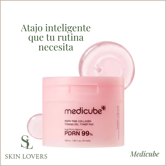 PDRN PINK COLLAGEN TONING GEL TONER PAD 70 UNIDADES - MEDICUBE