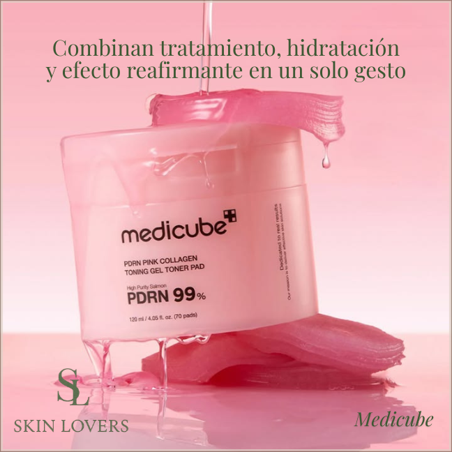 PDRN PINK COLLAGEN TONING GEL TONER PAD 70 UNIDADES - MEDICUBE