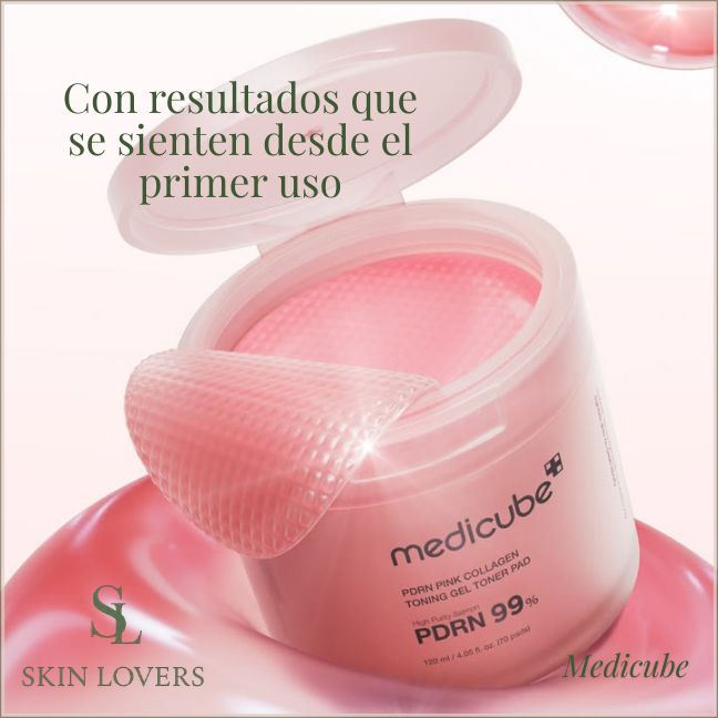 PDRN PINK COLLAGEN TONING GEL TONER PAD 70 UNIDADES - MEDICUBE