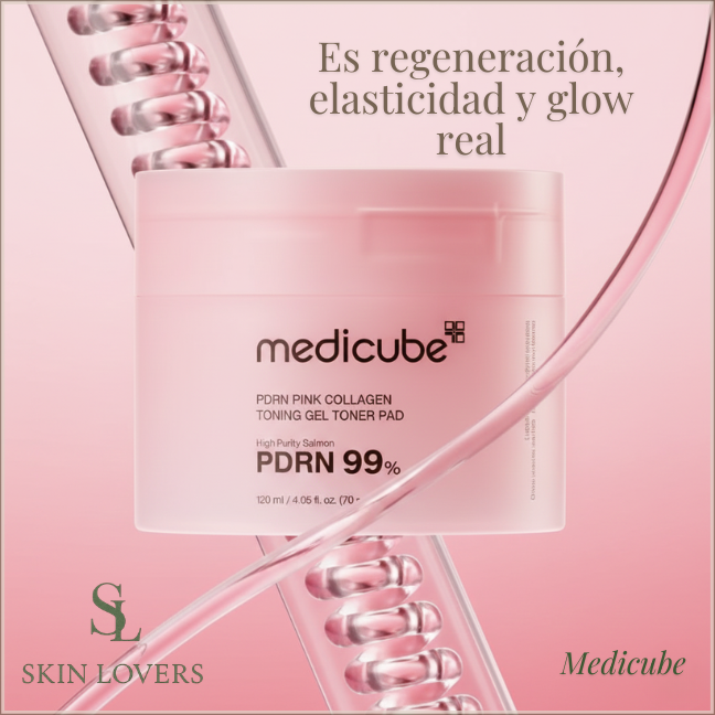 PDRN PINK COLLAGEN TONING GEL TONER PAD 70 UNIDADES - MEDICUBE