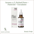 SERUM 0,3% RETINOL PURO + PANTENOL + ESCUALANO - BEAUTY DROPS