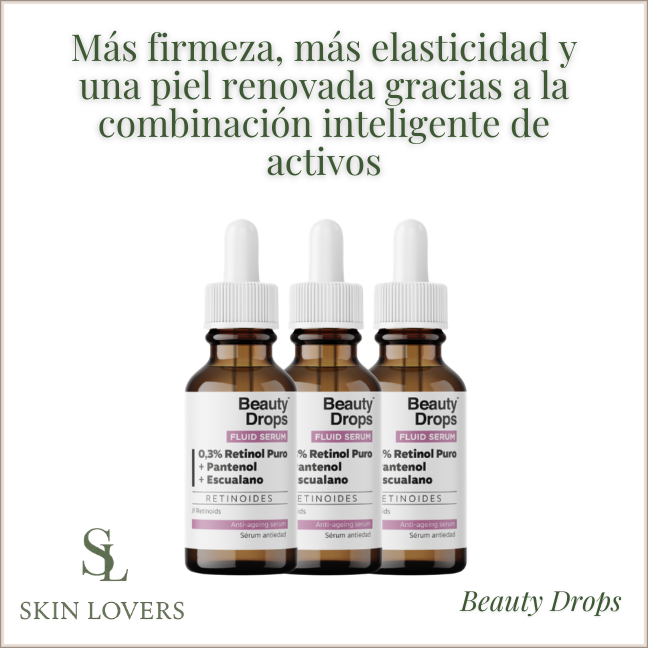 SERUM 0,3% RETINOL PURO + PANTENOL + ESCUALANO - BEAUTY DROPS