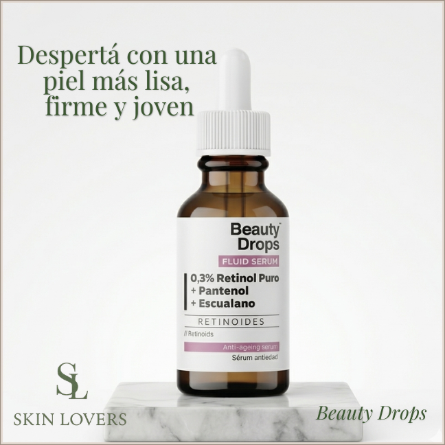 SERUM 0,3% RETINOL PURO + PANTENOL + ESCUALANO - BEAUTY DROPS