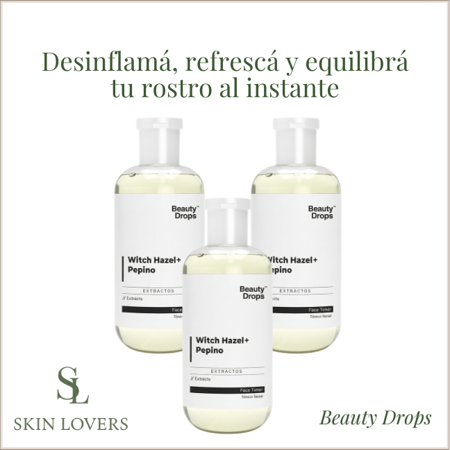 TÓNICO FACIAL HAMAMELIS + PEPINO – BEAUTY DROPS