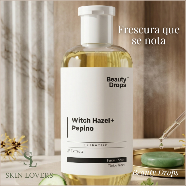 TÓNICO FACIAL HAMAMELIS + PEPINO – BEAUTY DROPS