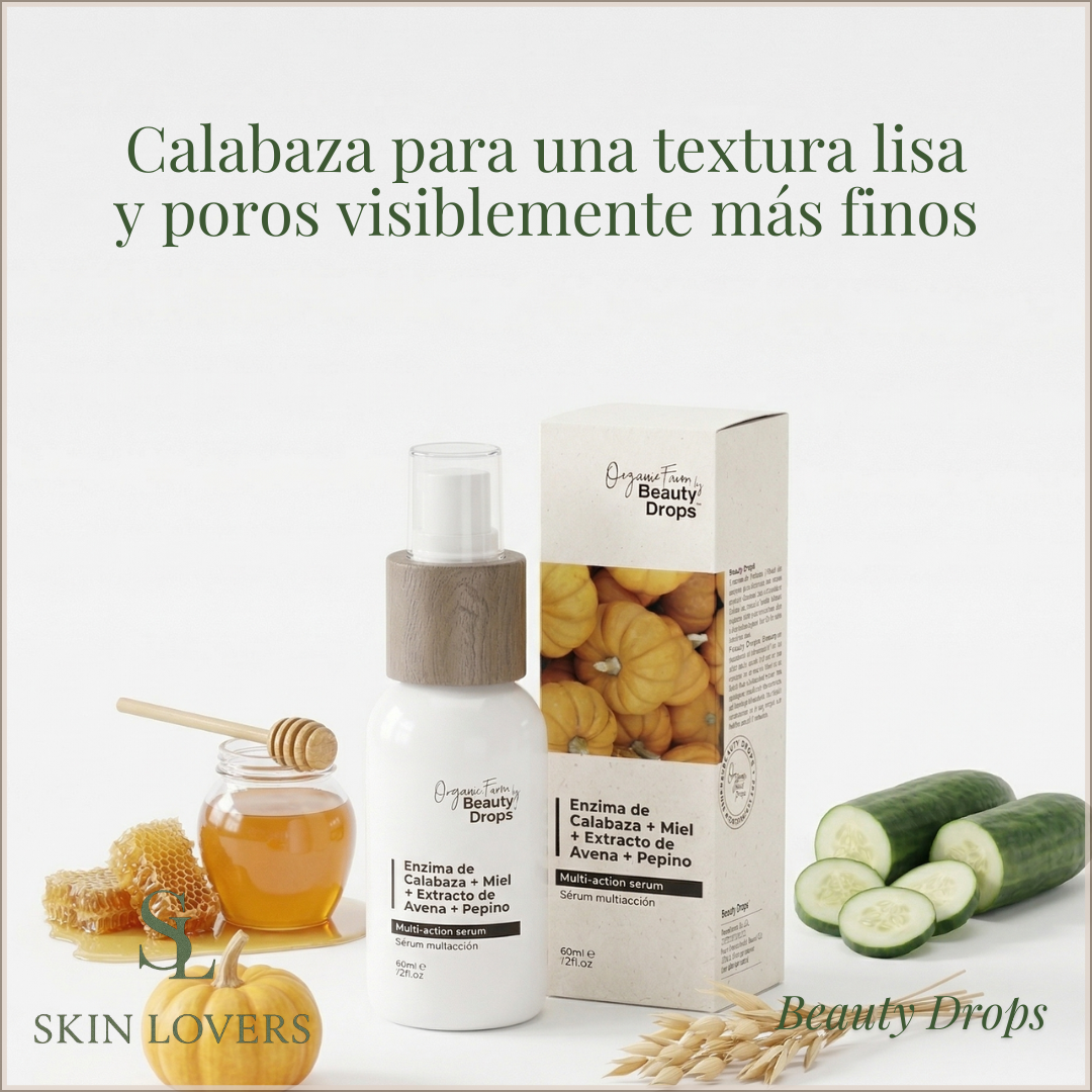ORGANIC FARM SERUM Enzima de Calabaza + Miel + Avena + Pepino - BEAUTY DROPS