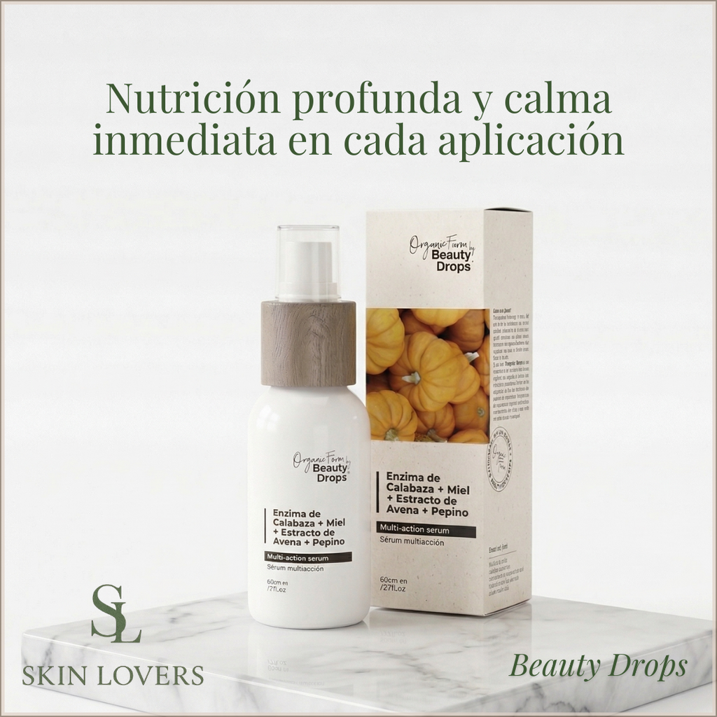 ORGANIC FARM SERUM Enzima de Calabaza + Miel + Avena + Pepino - BEAUTY DROPS
