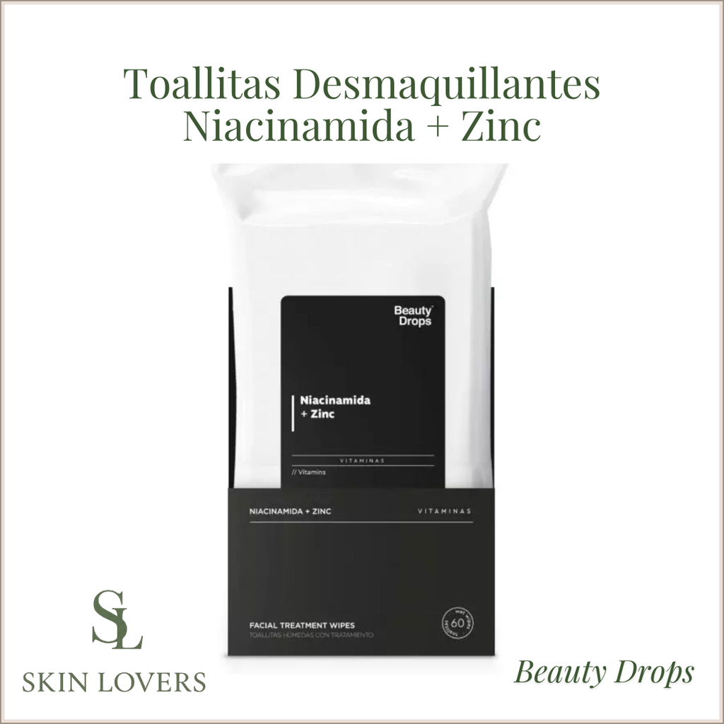 TOALLITAS DESMAQUILLANTES NIACINAMIDA + ZINC - BEAUTY DROPS