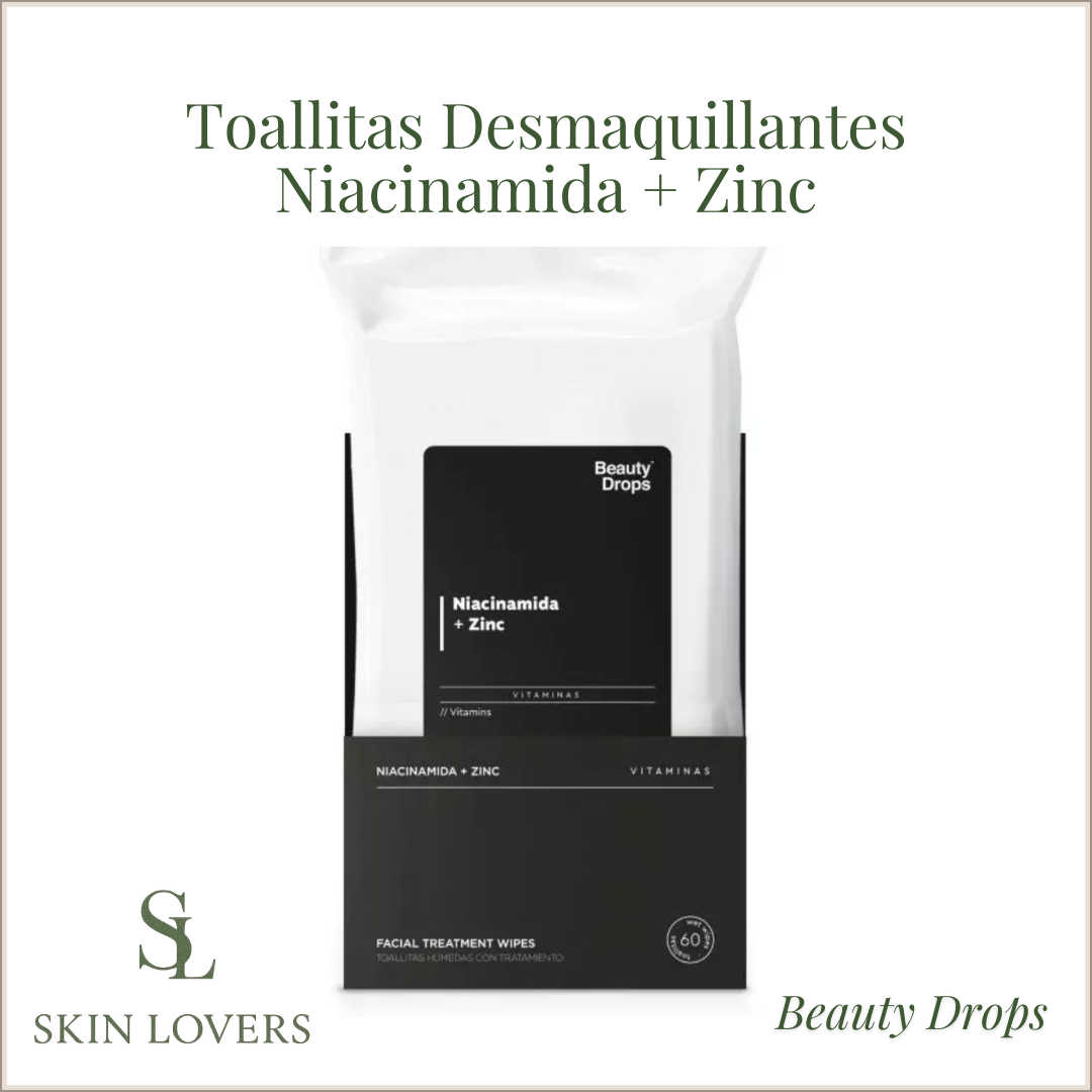 TOALLITAS DESMAQUILLANTES NIACINAMIDA + ZINC - BEAUTY DROPS