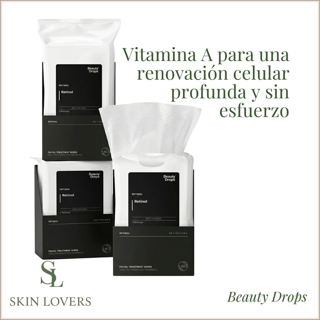 TOALLITAS DESMAQUILLANTES CON RETINOL - BEAUTY DROPS