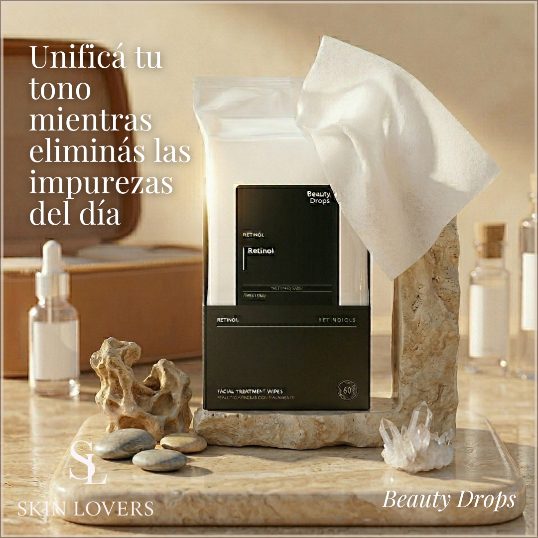 TOALLITAS DESMAQUILLANTES CON RETINOL - BEAUTY DROPS
