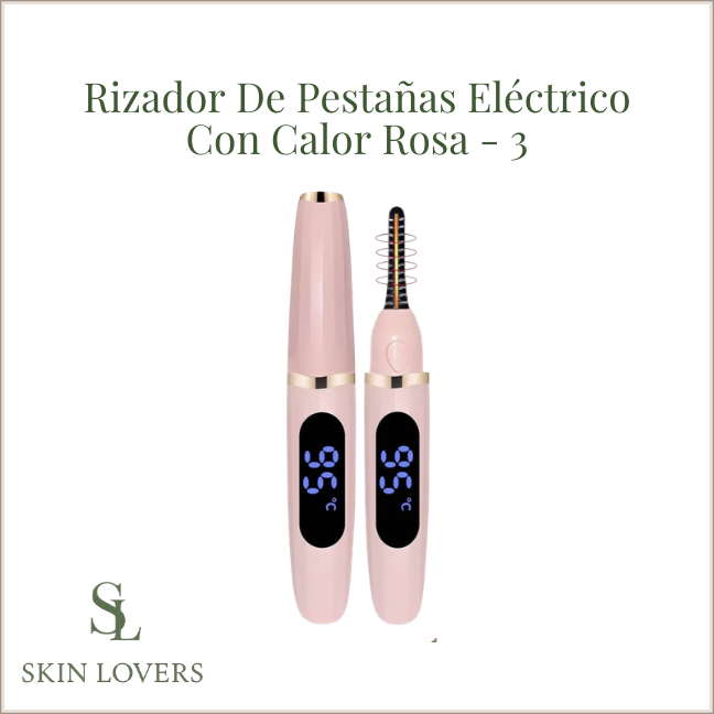 RIZADOR DE PESTAÑAS ELÉCTRICO CON CALOR ROSA - 3