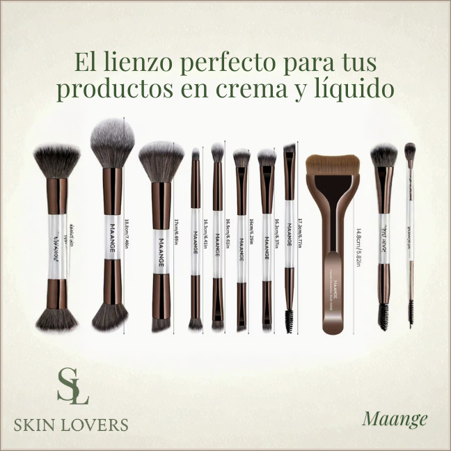 BROCHAS DE MAQUILLAJE CON BOLSA, 8 PIEZAS - MAANGE