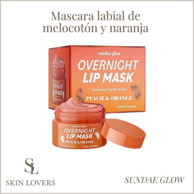 OVERNIGHT LIP MASK MOSTURIZING, PLUMPING, REVITALIZING PEACH & ORANGE 20 GR - SUNDAE GLOW