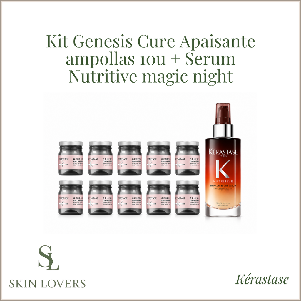 KIT GENESIS CURE APAISANTE  AMPOLLAS 10u + SERUM NUTRITIVE 8H MÁGIC NIGHT - KERASTASE