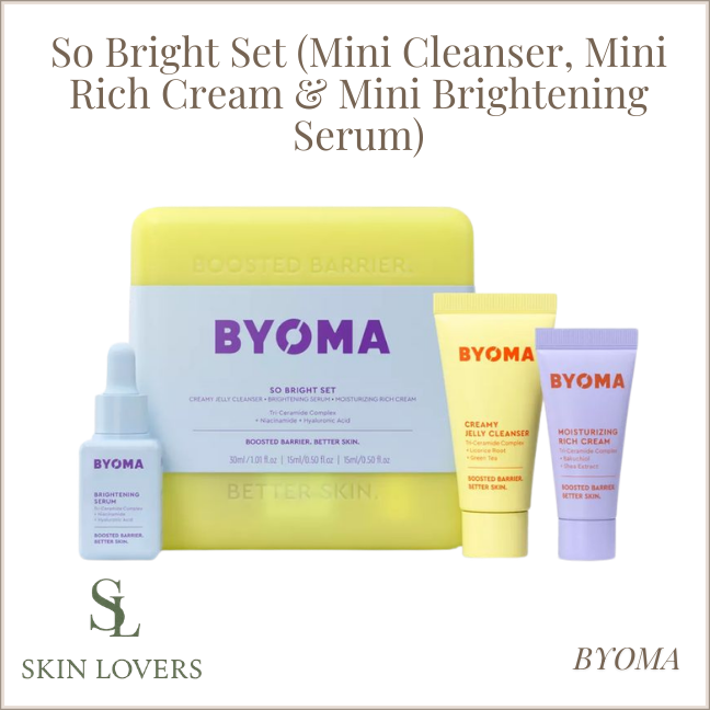 So Bright Set (Mini Cleanser, Mini Rich Cream & Mini Brightening Serum) - BYOMA